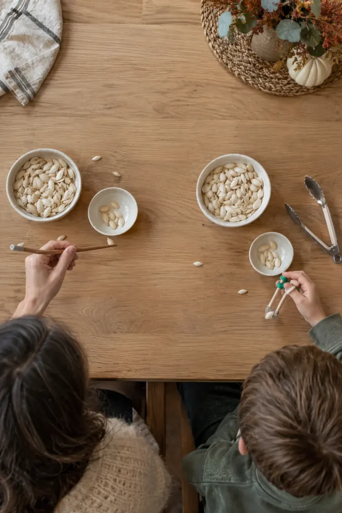 Pumpkin Seed Chopstick Transfer Game